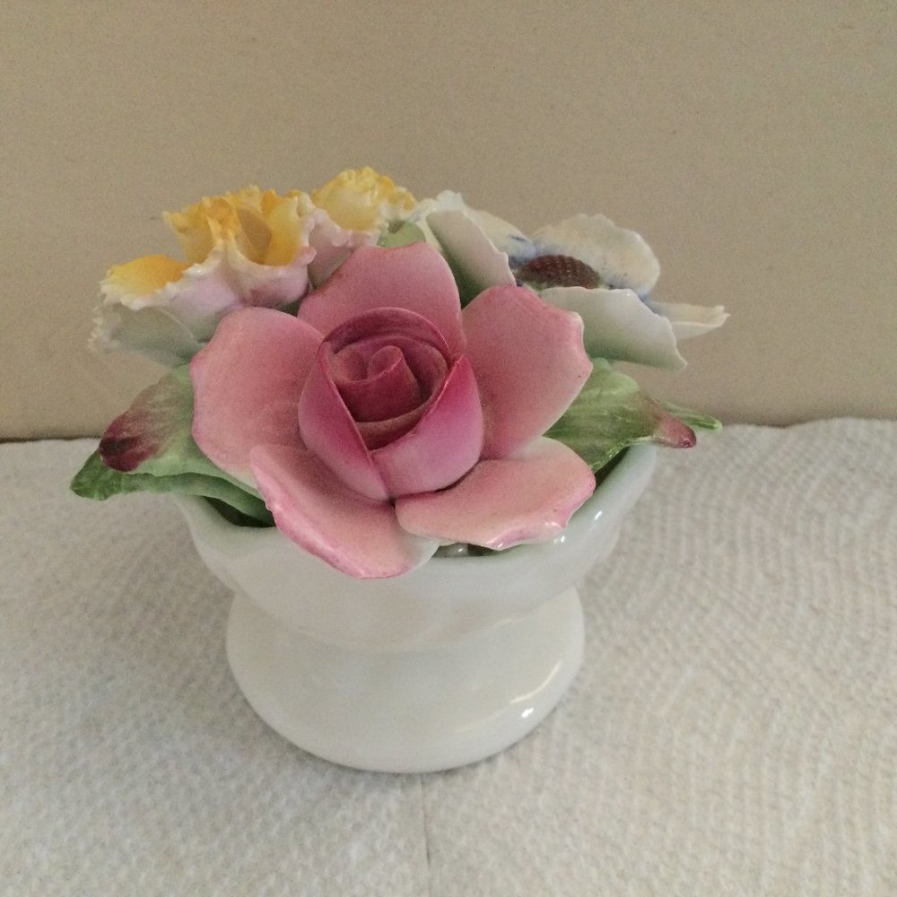 Stratford bone china handcrafted in Staffordshire England flowers mini figurine